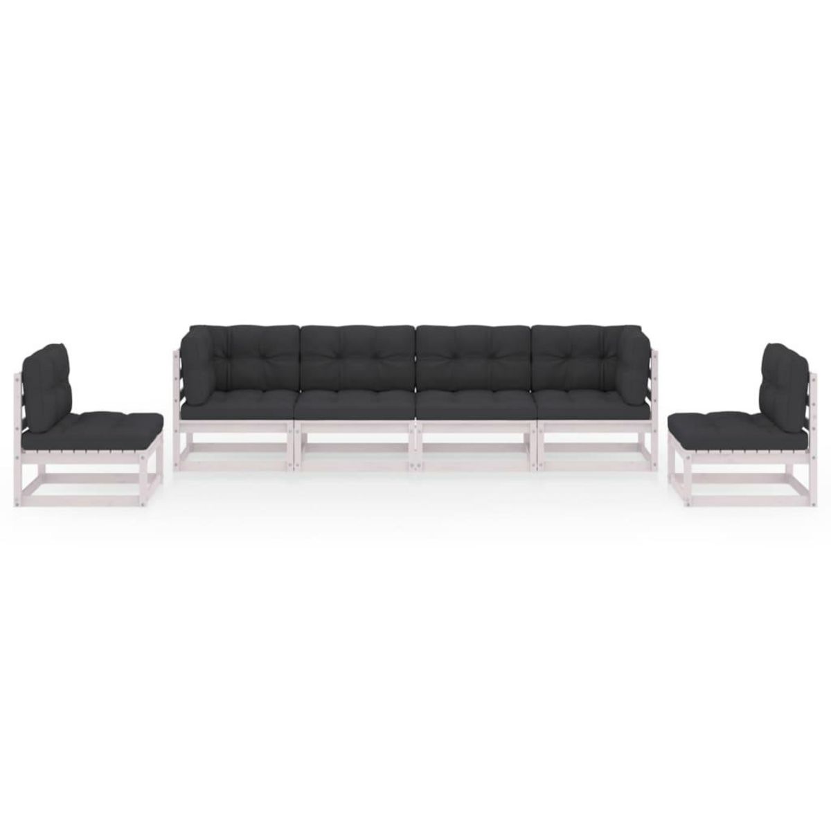 VIDAXL Salon de jardin 6 pcs avec coussins Bois de pin massif