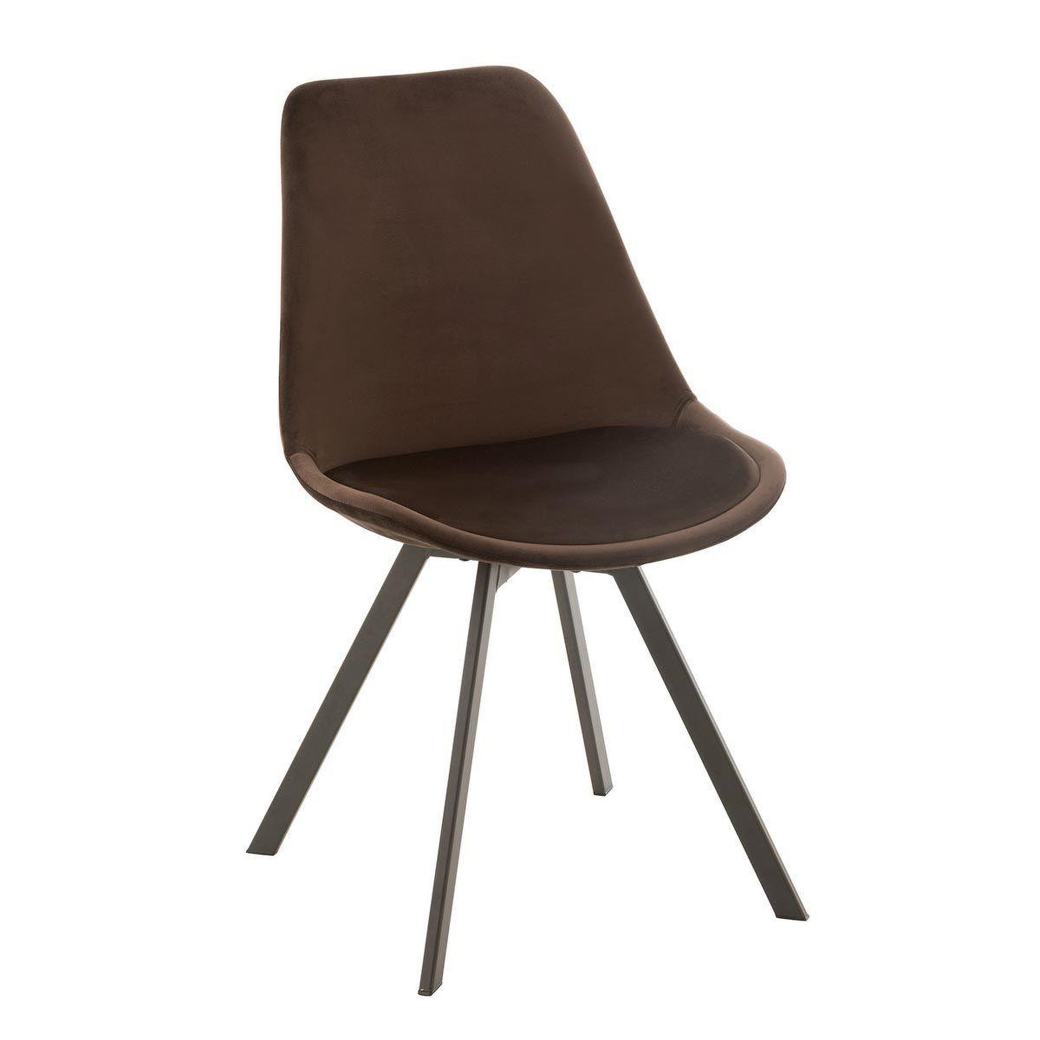 J-LINE Chaise design  hélène  84cm marron foncé