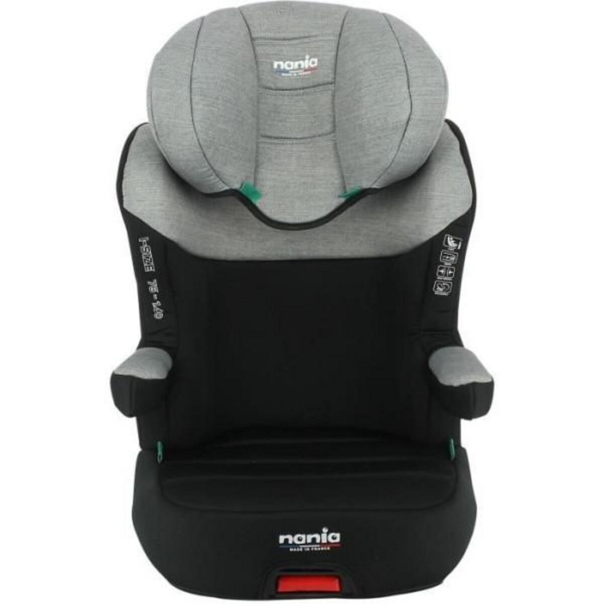 NANIA Siege Auto Rehausseur isofix NANIA WAY I FIX 100 140 cm R129 de 5 a 10 ans Tetiere r glable Inclinable Gris Fabrication