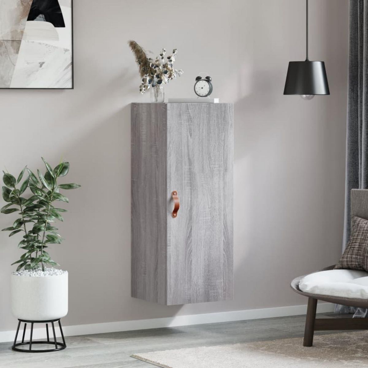 VIDAXL Armoire murale sonoma gris 34,5x34x90 cm