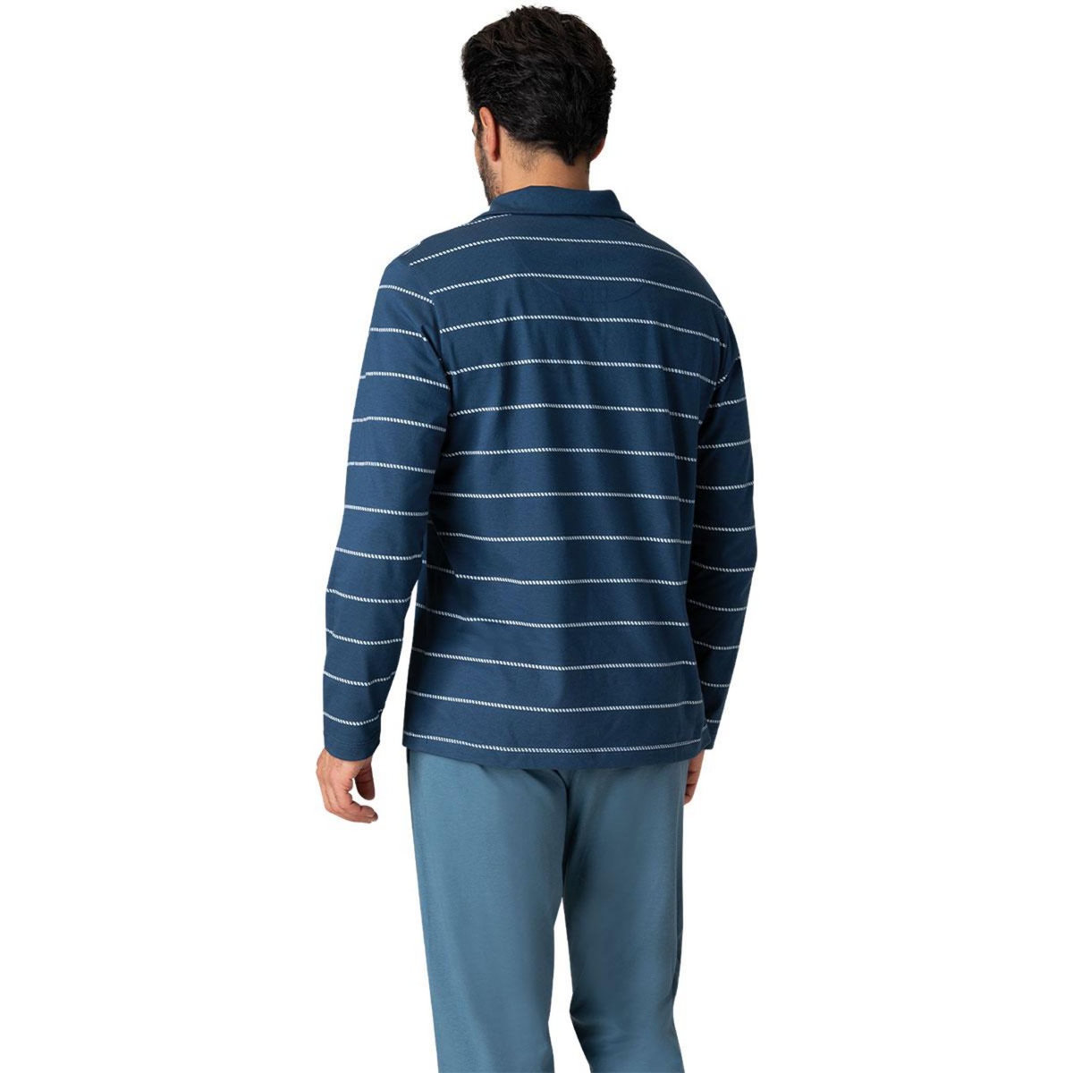 Eminence Pyjama long col T homme Coton Bio