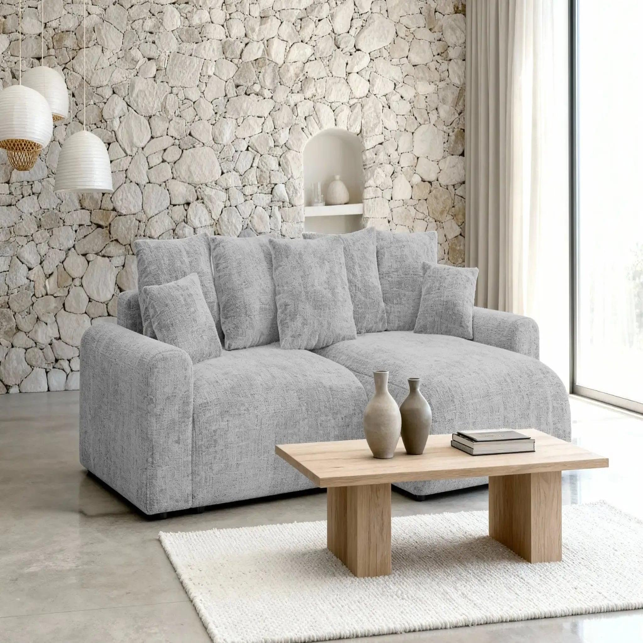 Voir la diapositive 6 : CASANOVA PARIS Oli - canapé d'angle convertible tissu chenille 4 places