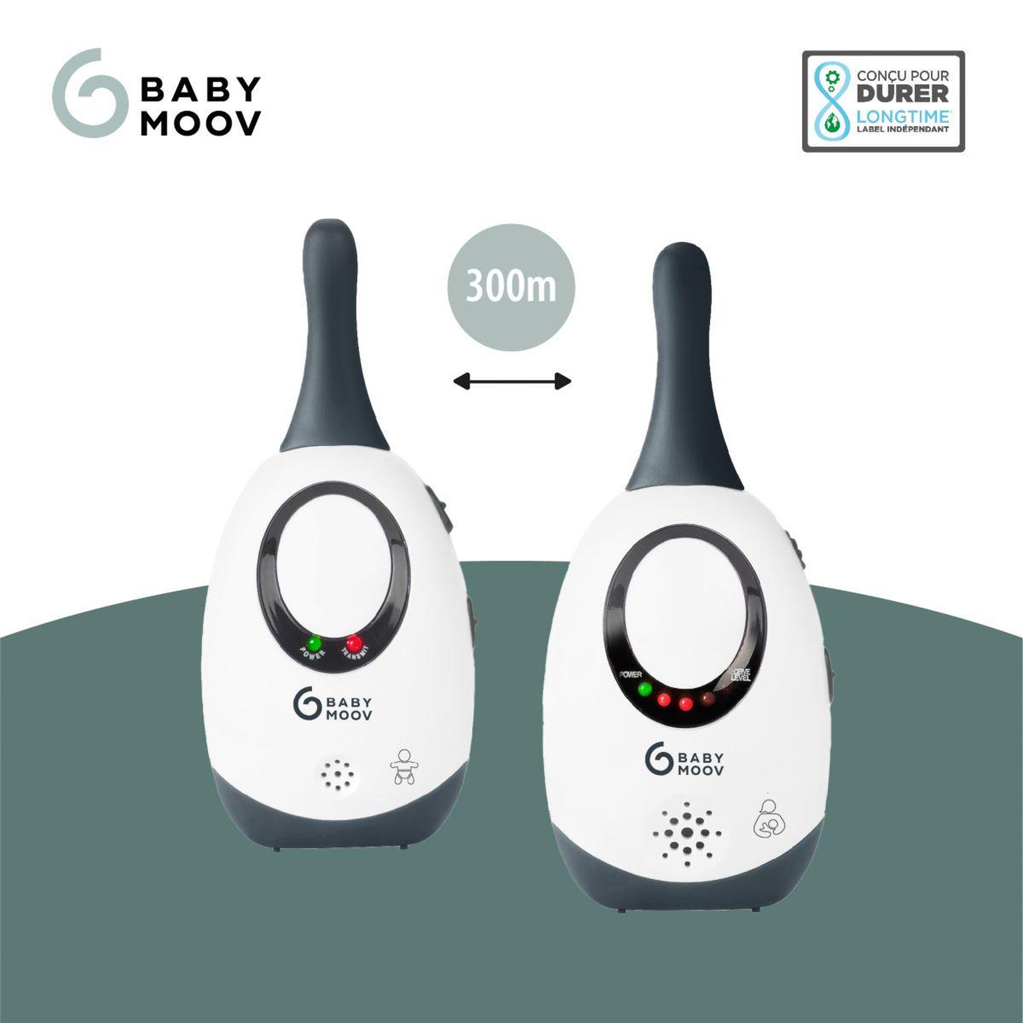 Voir la diapositive 4 : BABYMOOV Babyphone Simply care new color