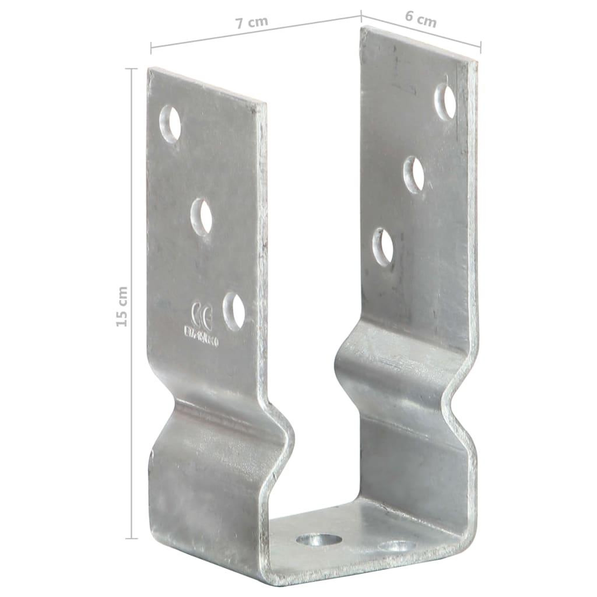 Voir la diapositive 6 : VIDAXL Piquets de cloture 12 pcs Argente 7x6x15 cm Acier galvanise