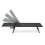Voir la diapositive 3 : ID MARKET Lot de 2 transats de jardin inclinables KAILUA en acier noir et toile noire