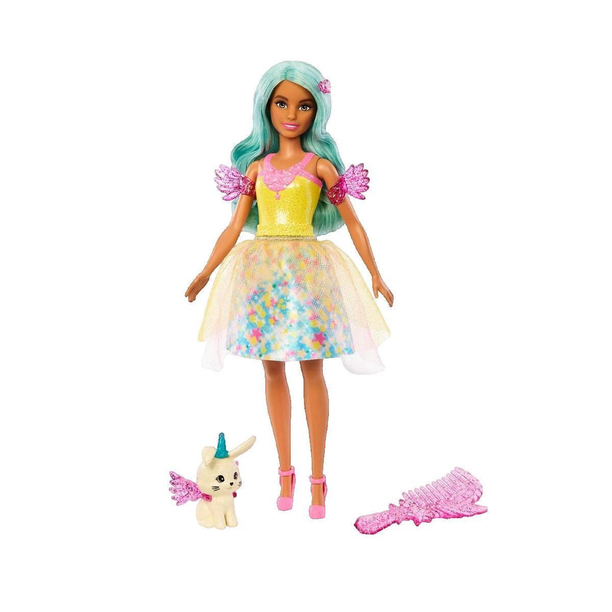 BARBIE Poupée Barbie Cheveux turquoise et robe en tulle scintillant