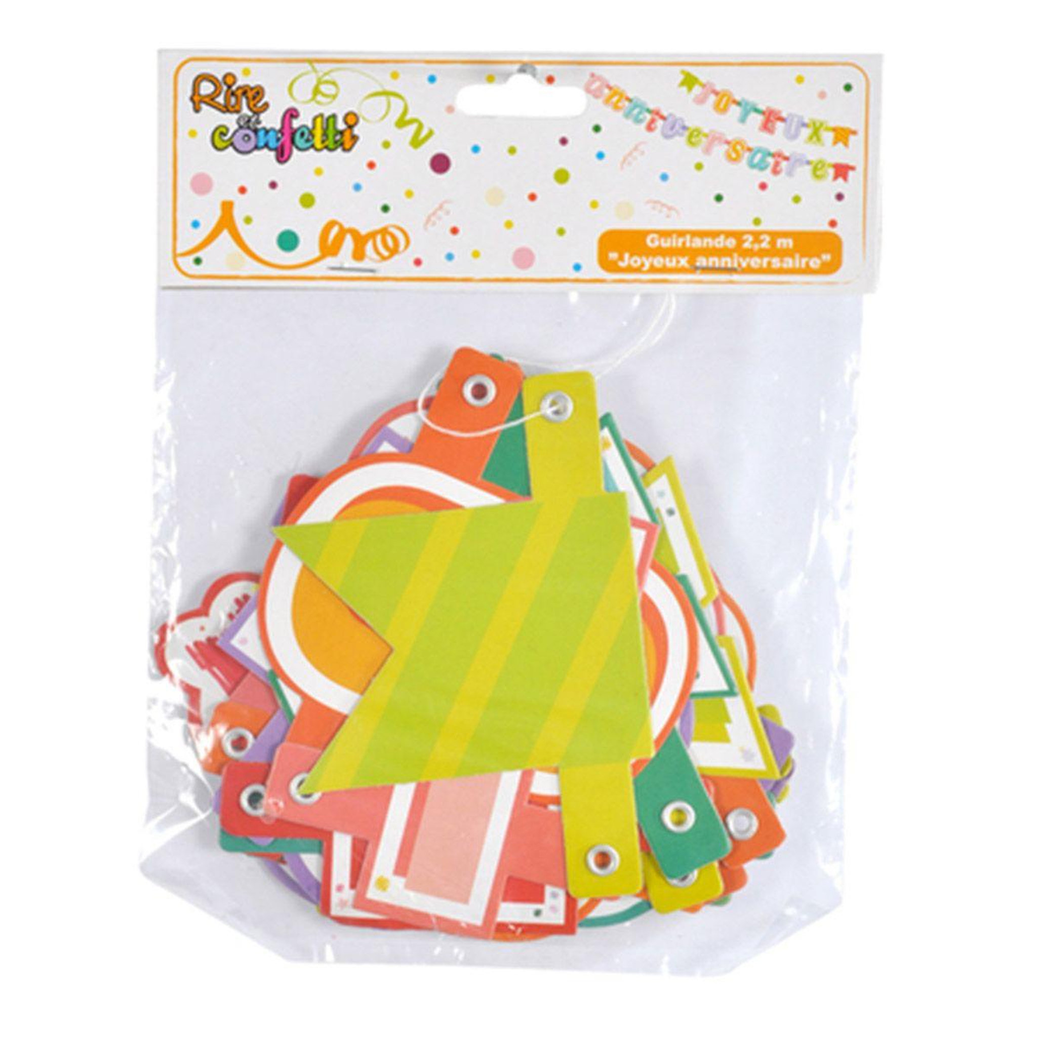 Voir la diapositive 2 : HOMEA Guirlande  Joyeux Anniversaire  2,2m Multicolore