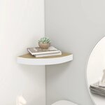 VIDAXL Etagere d'angle murale Chene et blanc 35x35x3,8 cm MDF