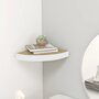 Voir la diapositive 1 : VIDAXL Etagere d'angle murale Chene et blanc 35x35x3,8 cm MDF