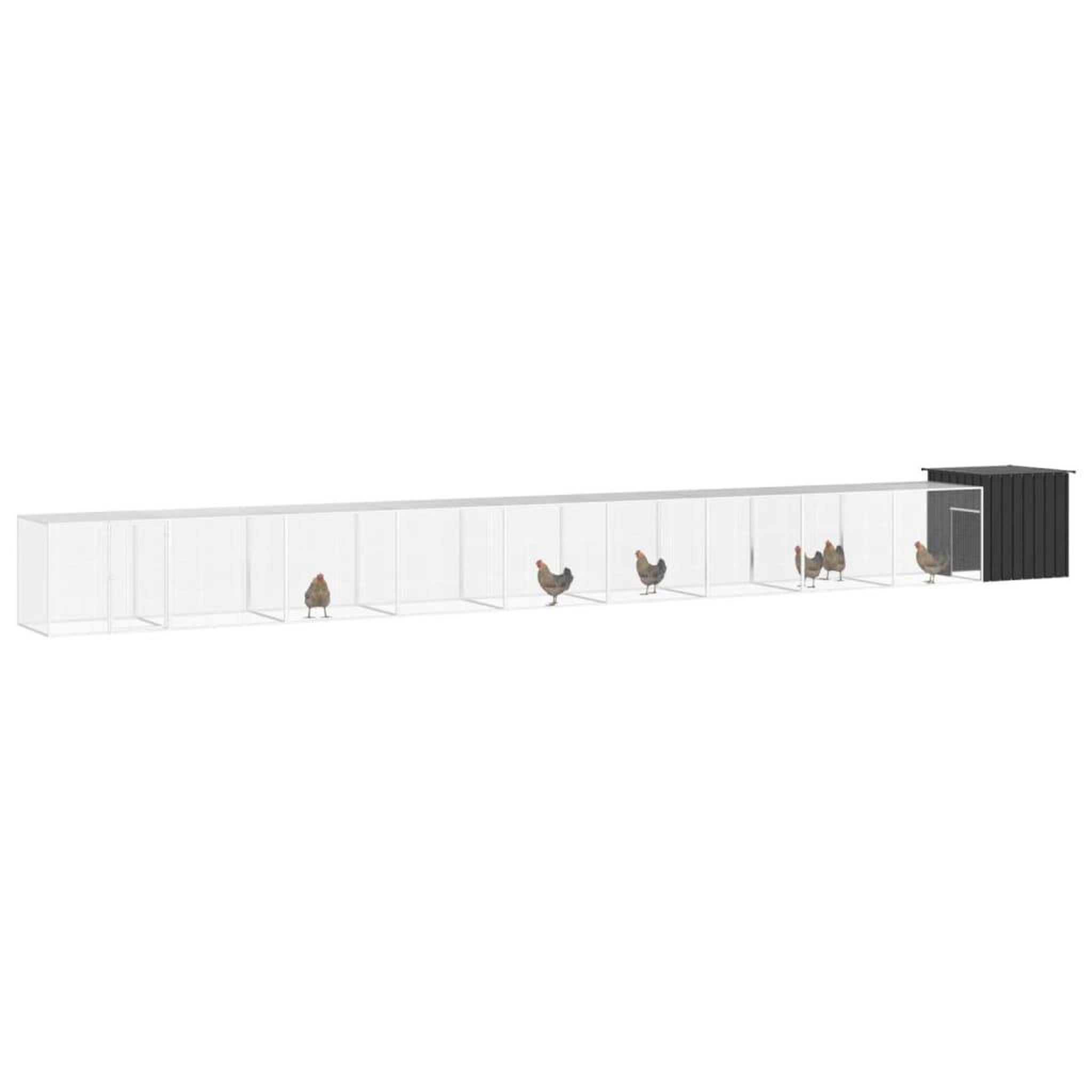 Voir la diapositive 2 : VIDAXL Poulailler Anthracite 1000x91x100 cm Acier galvanise