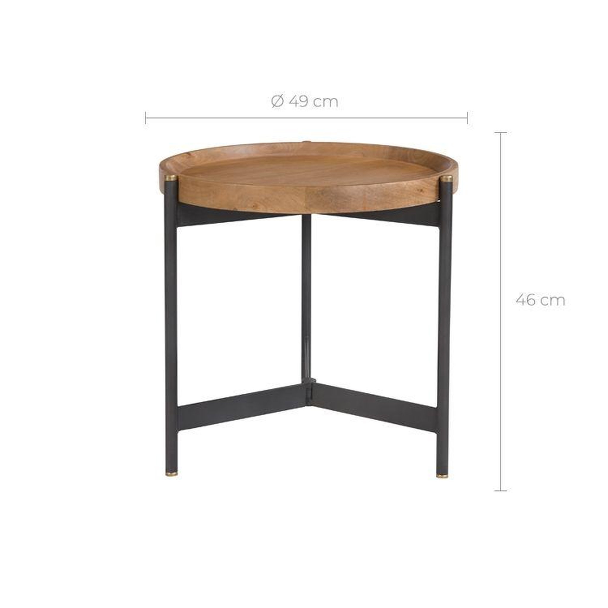 Voir la diapositive 4 : MAISON PAVANE Table d'appoint ronde en bois d49 cm-carter
