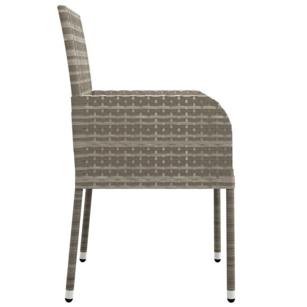 VIDAXL Chaises de jardin avec coussins lot de 2 Résine tressée Gris
