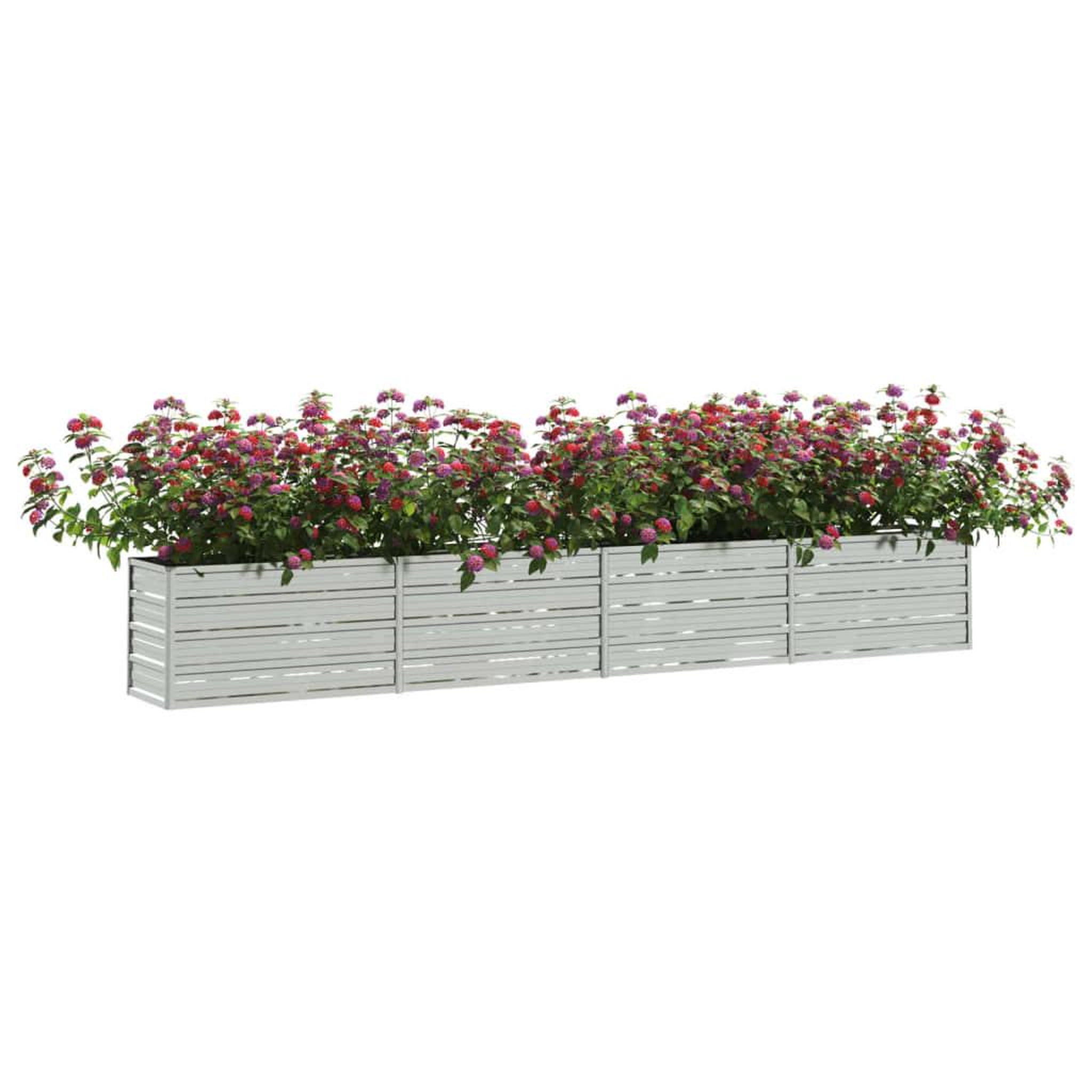 Voir la diapositive 3 : VIDAXL Lit sureleve de jardin 320x40x45 cm Acier galvanise Argente