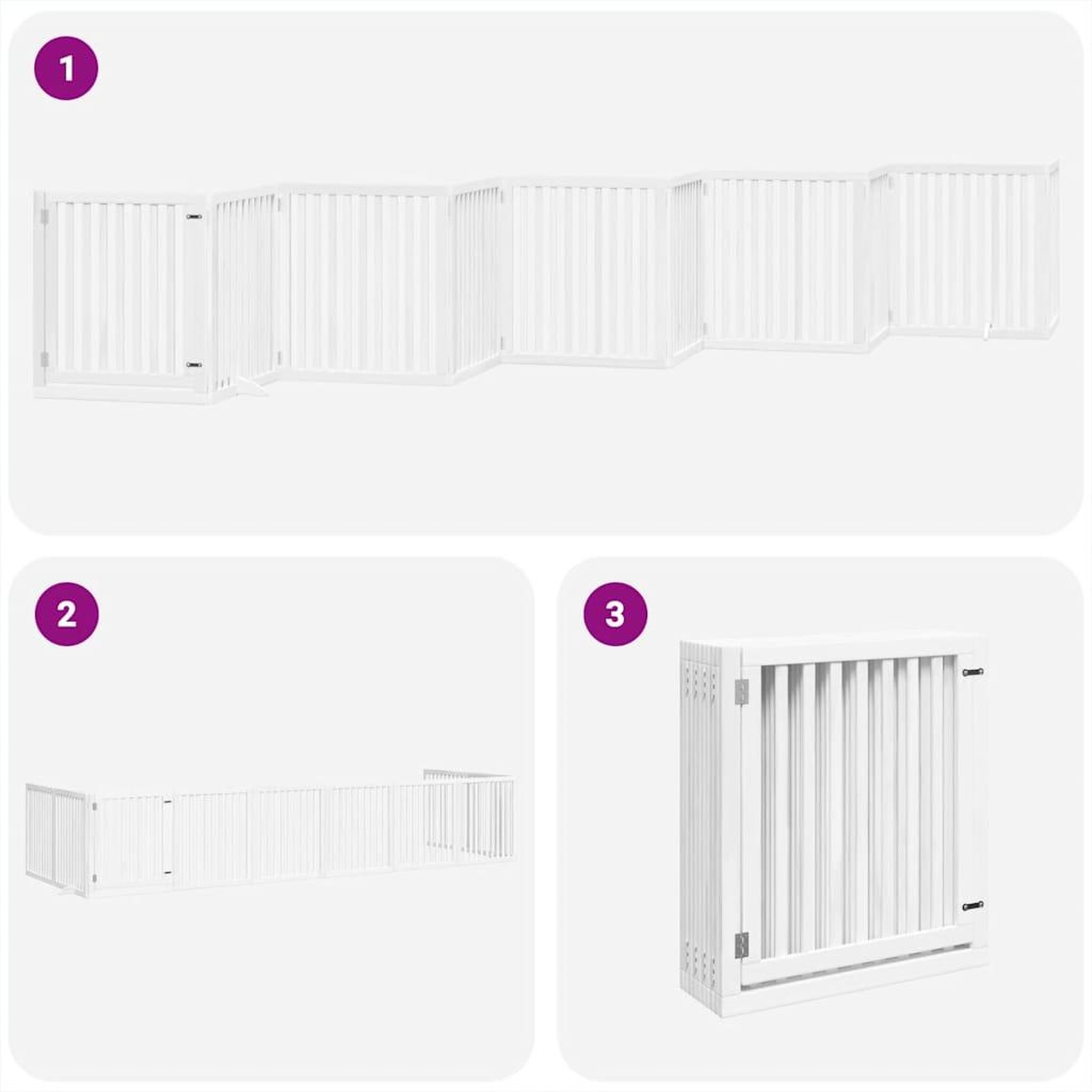 Voir la diapositive 5 : VIDAXL Barriere pour chien porte pliable 10 panneaux bois de peuplier