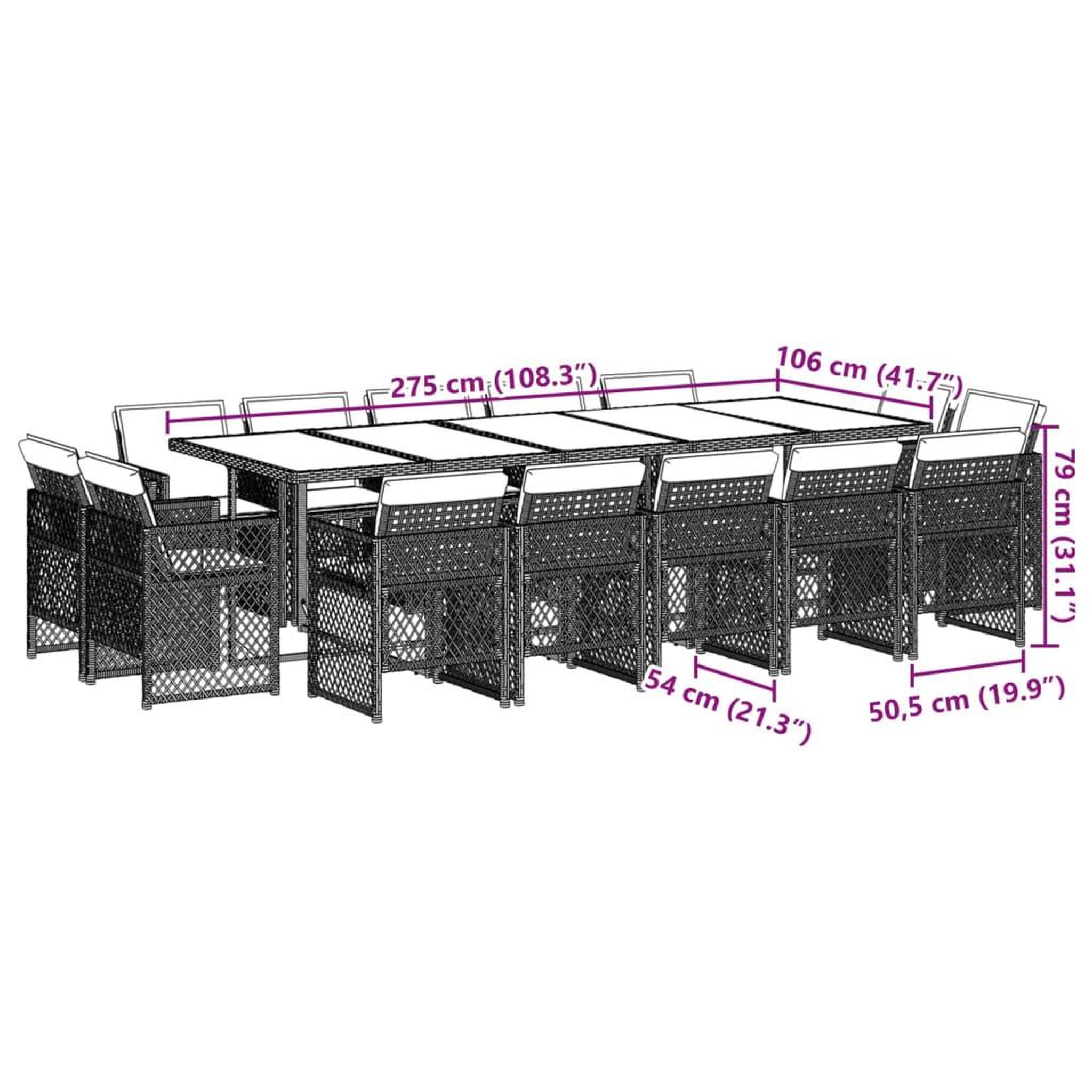 Voir la diapositive 6 : VIDAXL Ensemble a manger de jardin et coussins 15 pcs gris clair rotin