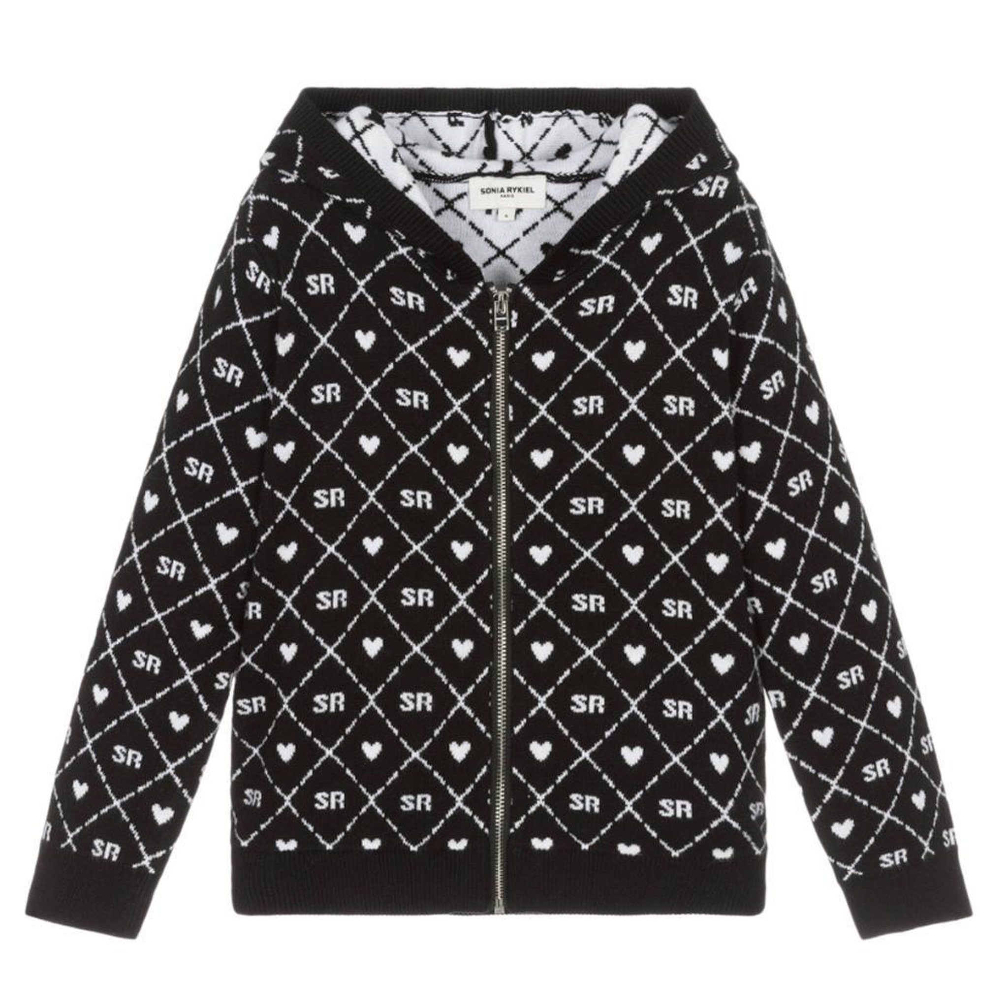 Voir la diapositive 1 : Sonia Rykiel Sweat Zippé Noir/Blanc Fille A15032