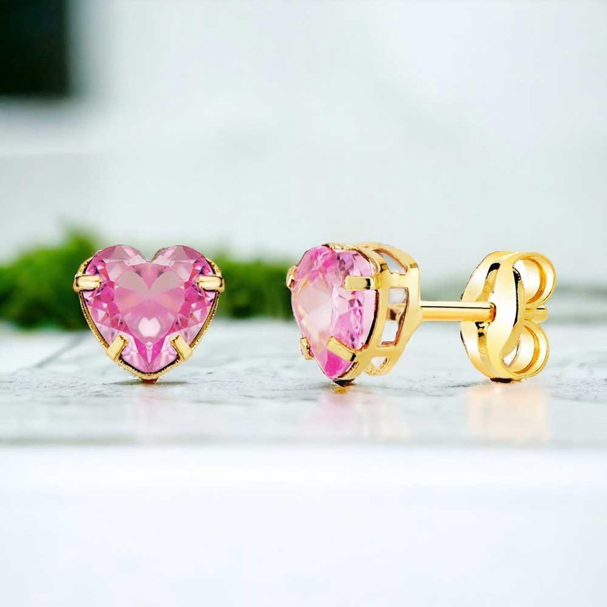 L'ATELIER D'AZUR Boucles d'Oreilles Or 18 Carats 750/000 - Zirconiums Roses