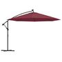 Voir la diapositive 2 : VIDAXL Parasol de jardin en porte-a-faux lumieres LED rouge bordeaux