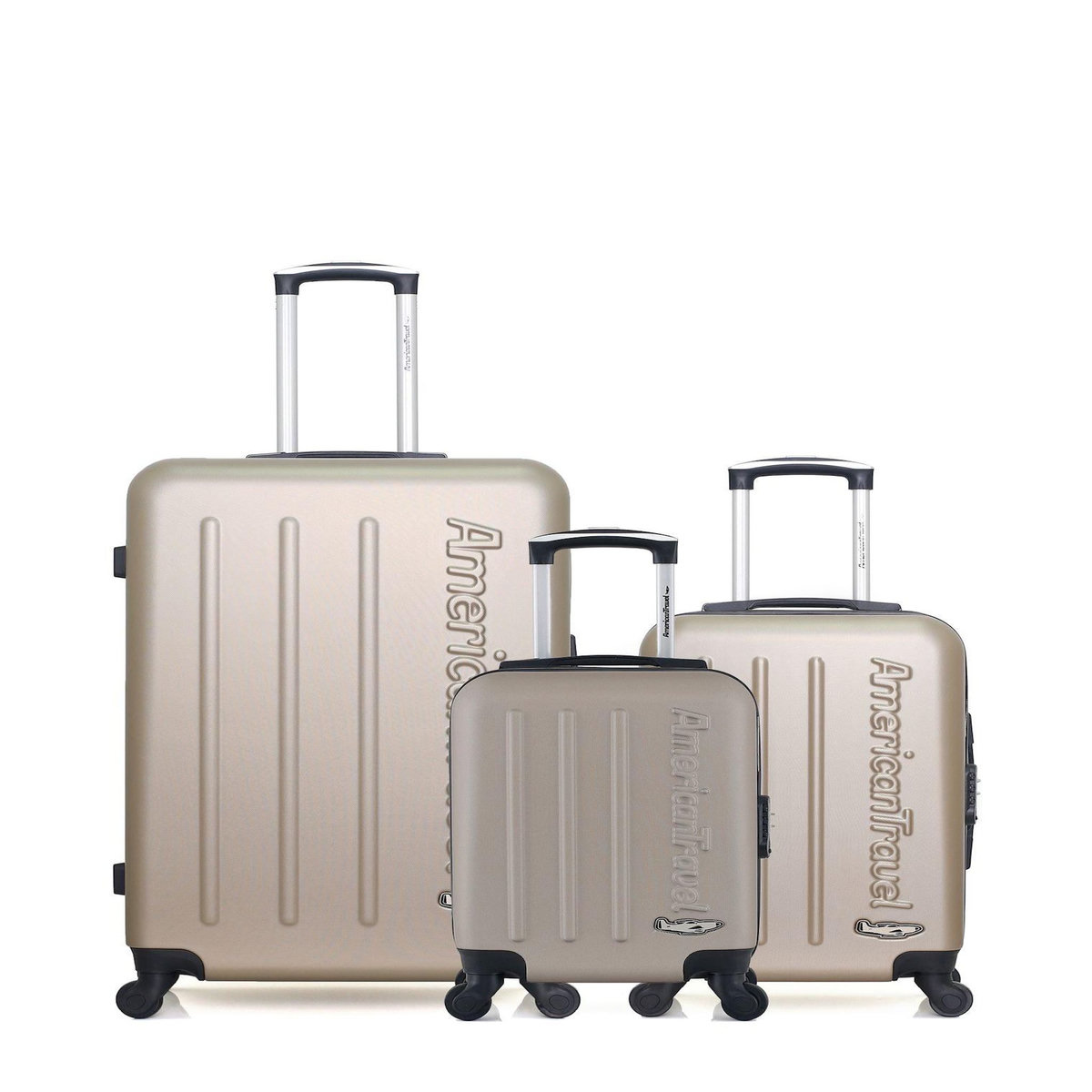 AMERICAN TRAVEL AMERICAN TRAVEL - LOT DE 3 - Valises grand format, cabine et cabine XXS BRONX