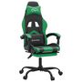 Voir la diapositive 2 : VIDAXL Chaise de jeu pivotante et repose-pied Noir et vert Similicuir