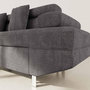 Voir la diapositive 4 : BEST MOBILIER Margaux - canapé d'angle gauche 5 places convertible avec coffre et têtières réglables en velours texturé
