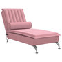 Voir la diapositive 2 : VIDAXL Chaise longue de massage avec traversin rose velours