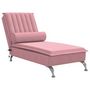 Voir la diapositive 2 : VIDAXL Chaise longue de massage avec traversin rose velours