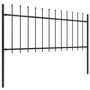 Voir la diapositive 2 : VIDAXL Cloture de jardin avec dessus en lance Acier 3,4x0,8 m Noir