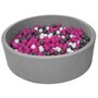  Piscine à balles pour enfant, diamètre env.125 cm + 900 balles blanc, rose, gris