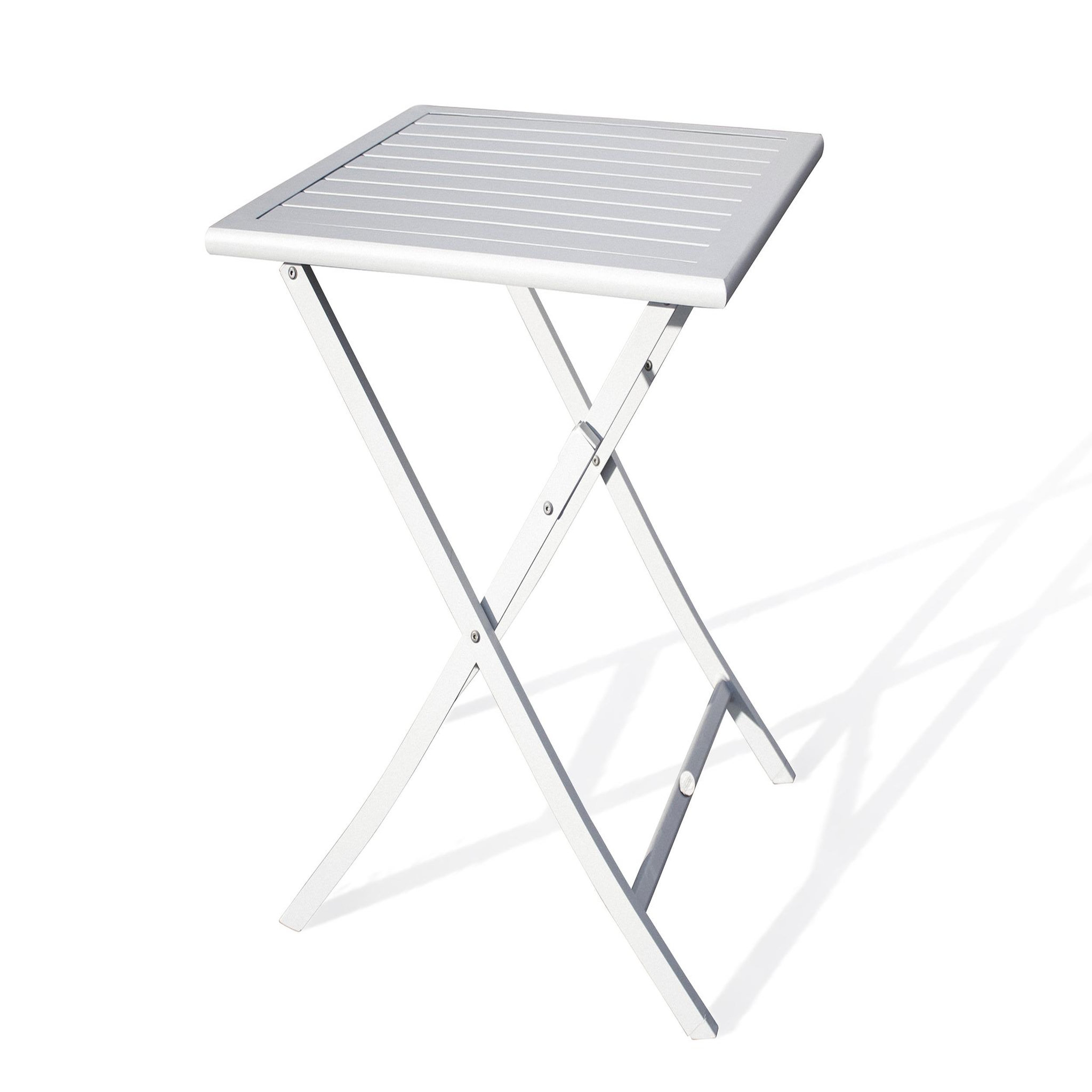 DCB GARDEN Table de jardin carrée pliante en aluminium (2 places)