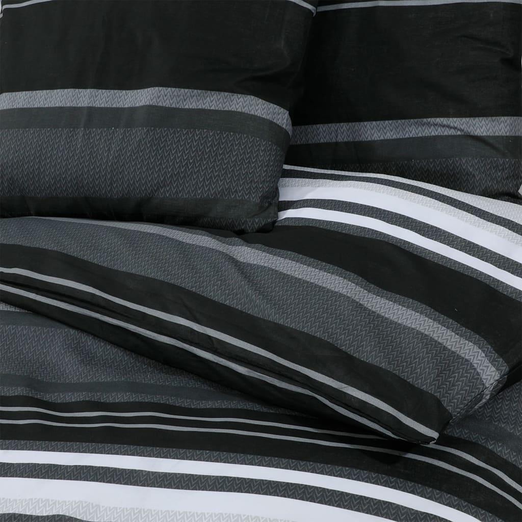 Voir la diapositive 5 : VIDAXL Ensemble de housse de couette noir et blanc 200x220 cm Coton
