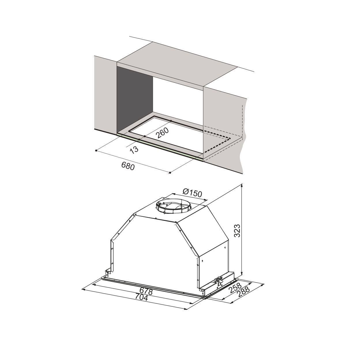 Airlux Hotte plafond AHG770IX Périmétral