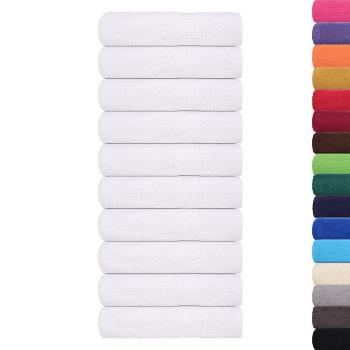 VIDAXL Serviettes de bain 25 pcs blanc 100x150 cm 360 g m² 100% coton