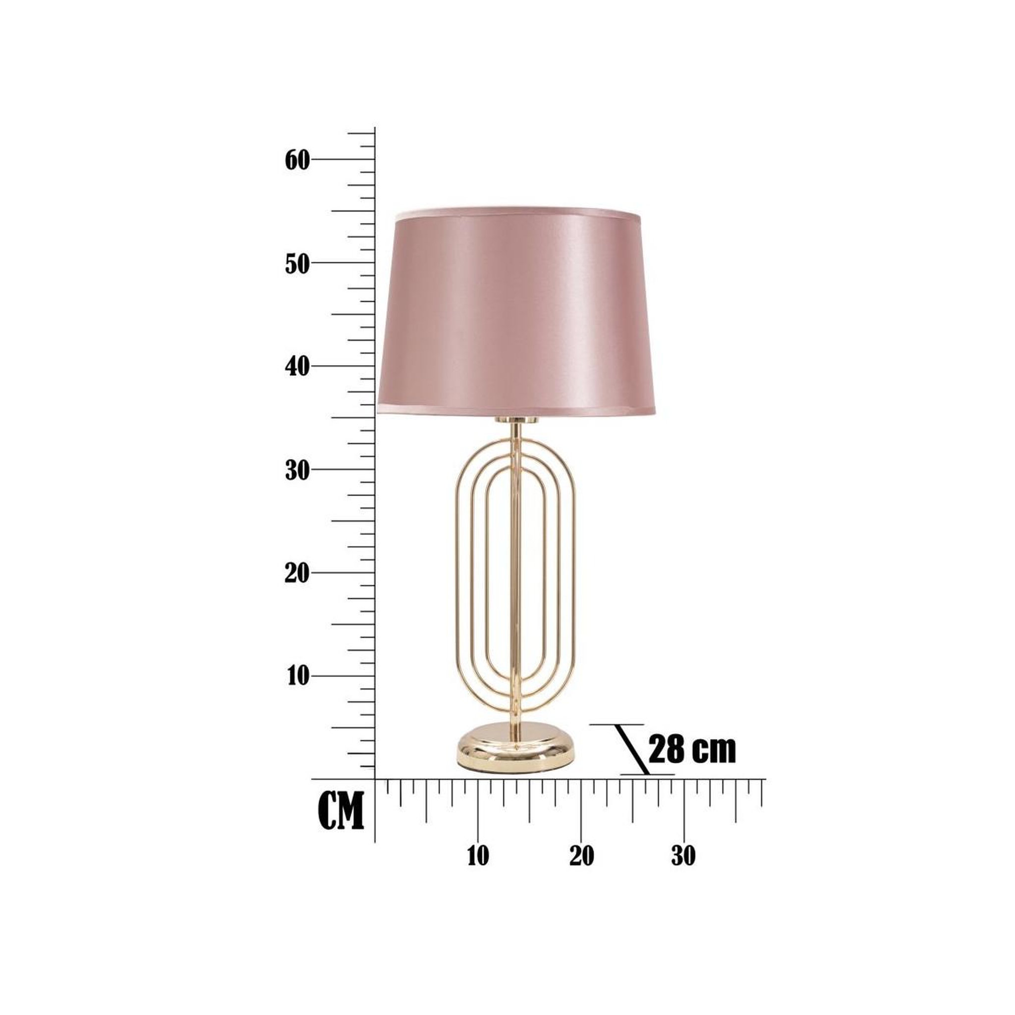 Voir la diapositive 6 : Paris Prix Lampe à poser design en métal  krista  55cm rose & or