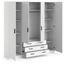 Voir la diapositive 4 : TVILUM Armoire VEGA - Décor Blanc mat - 4 portes + 3 tiroirs - L 195,5 x P 49,6 x H 200,4 cm