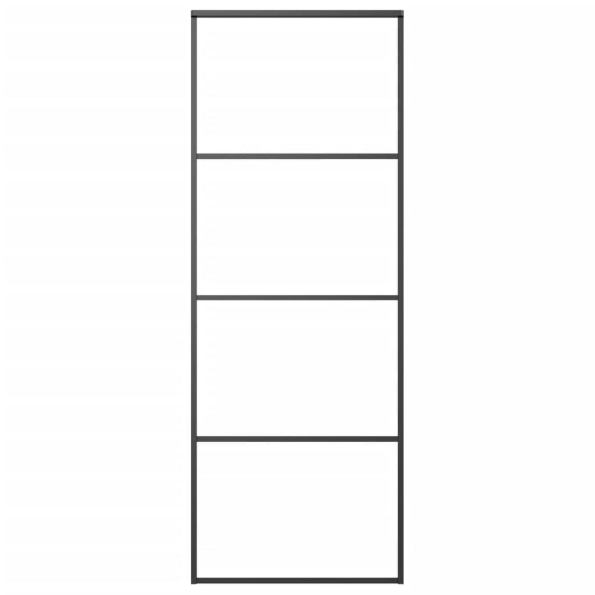 VIDAXL Porte coulissante Aluminium et verre ESG 76x205 cm Noir