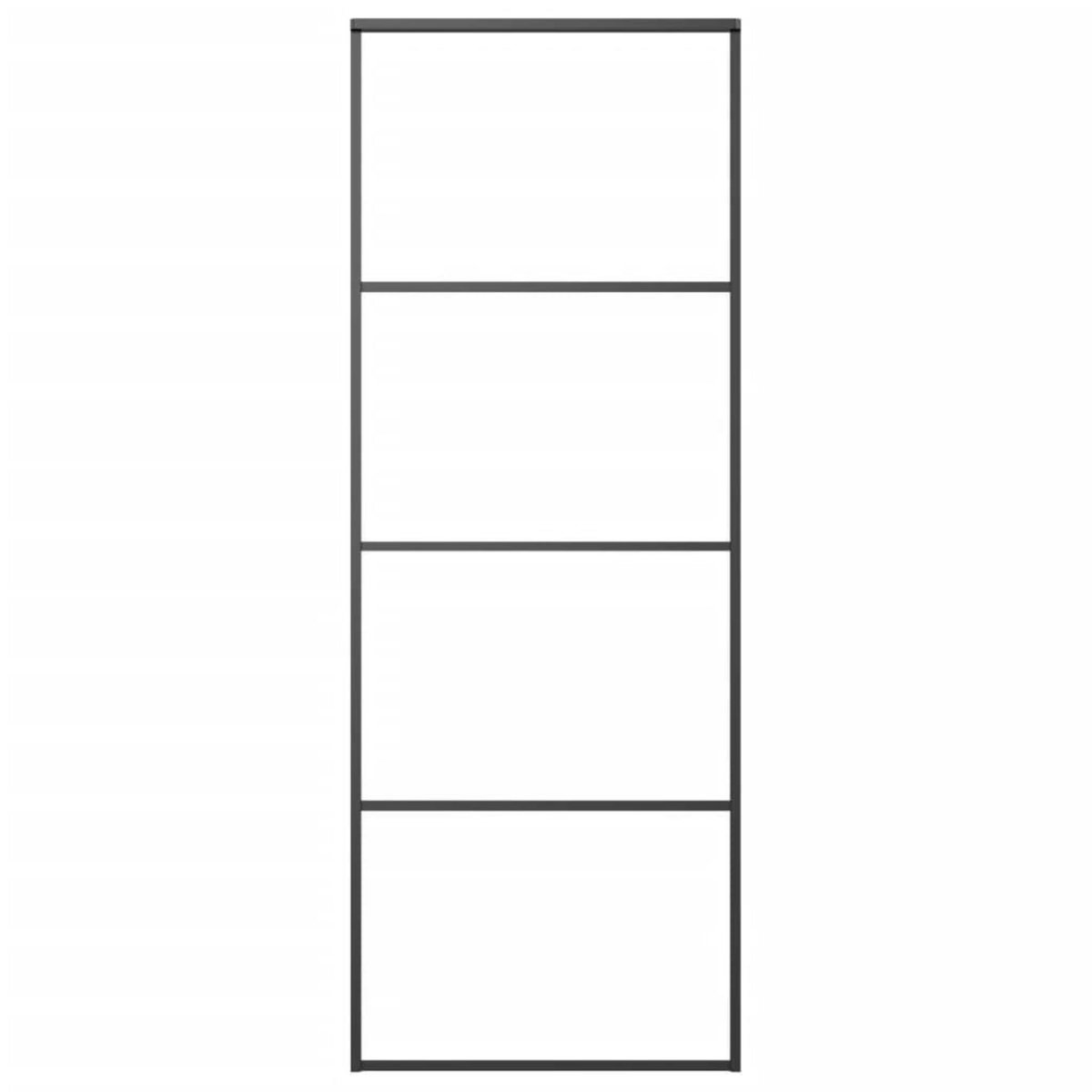 VIDAXL Porte coulissante Aluminium et verre ESG 76x205 cm Noir