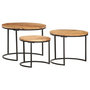Voir la diapositive 3 : VIDAXL Tables gigognes 3 pcs Bois d'acacia massif
