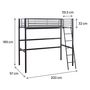 Voir la diapositive 3 : Habitat et Jardin Lit mezzanine en métal  Alora  - 90 x 190 cm - Noir