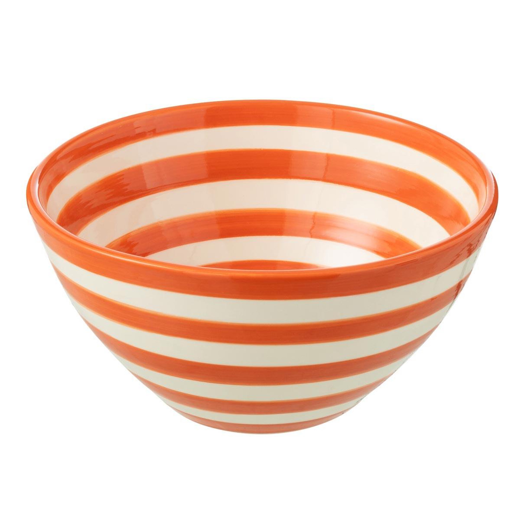 J-LINE Coupelle en Céramique  Granada Rayure  22cm Orange