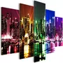 Paris Prix Tableau Imprimé  Rainbow New York 5 Panneaux Wide  100x225cm