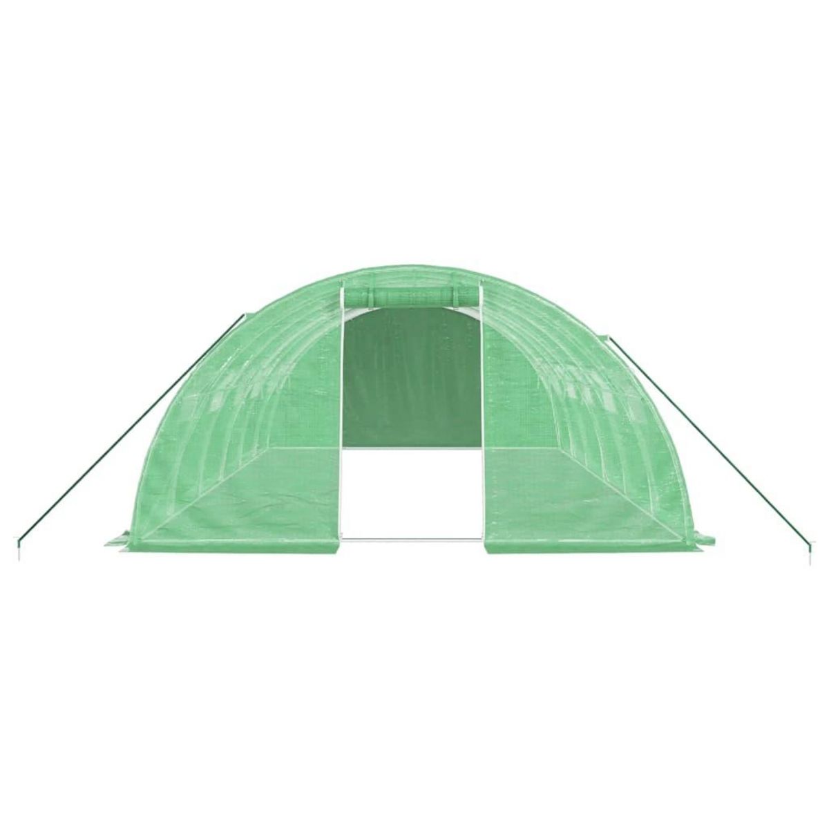 VIDAXL Serre avec cadre en acier vert 24 m^2 6x4x2 m