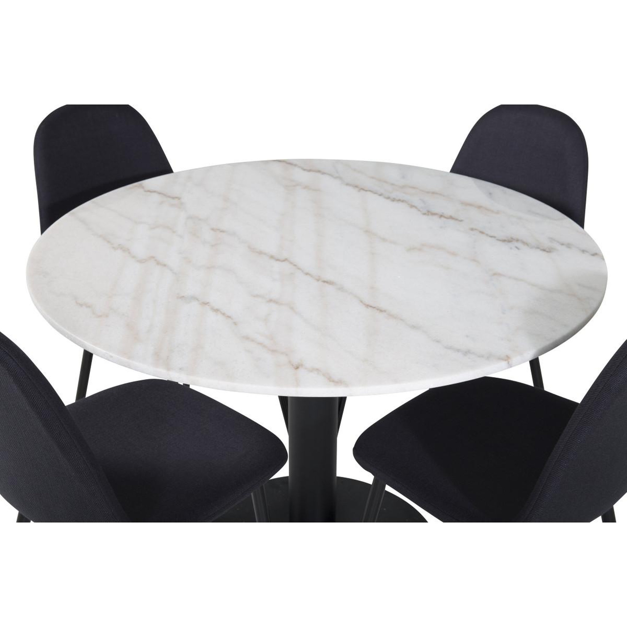 Voir la diapositive 3 : Paris Prix Ensemble table à manger & 4 chaises  estelle i & polar  106cm blanc & noir