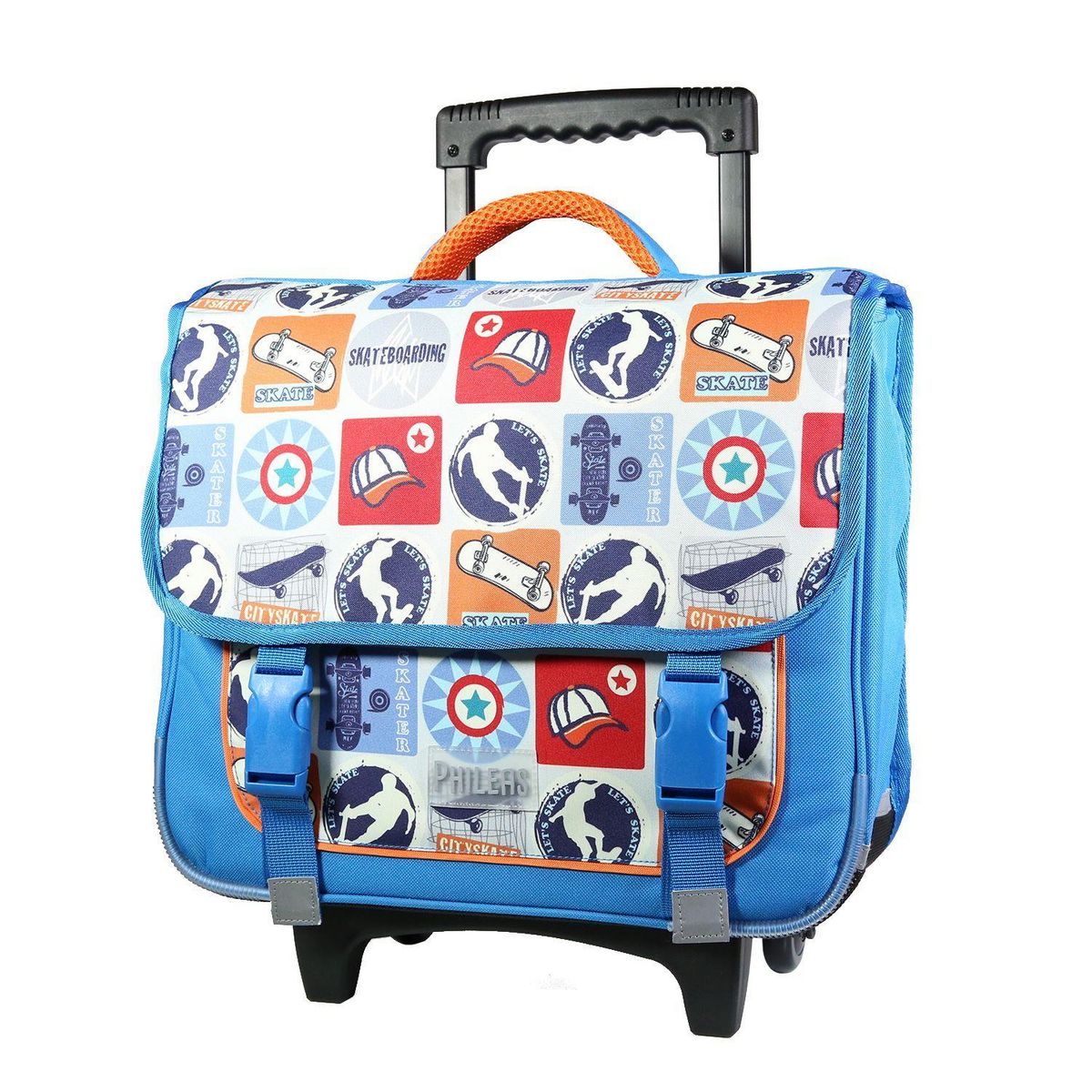 Bagtrotter BAGTROTTER Cartable à roulettes 38 cm Phileas Bleu Skateur