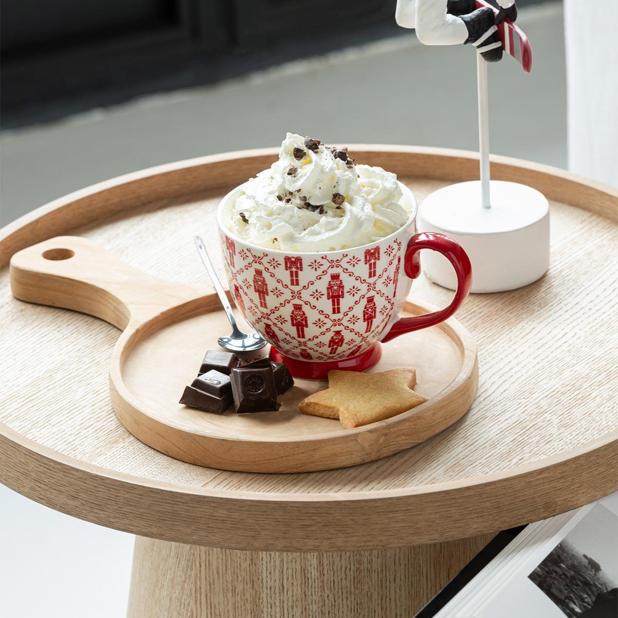 Voir la diapositive 2 : J-LINE Lot de 2 mugs en céramique  casse-noisette  45cl rouge