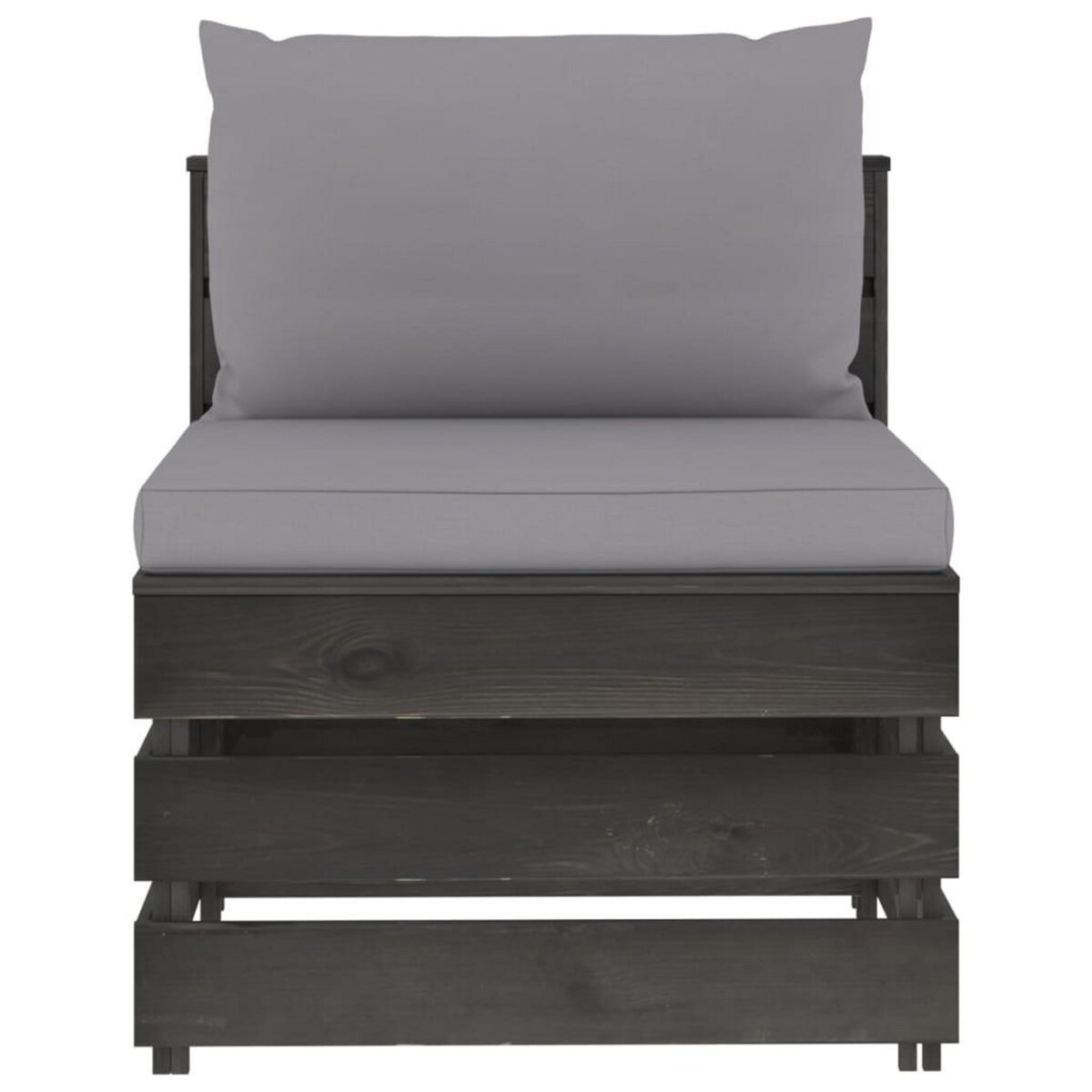 VIDAXL Canape central sectionnel avec coussins Bois impregne de gris