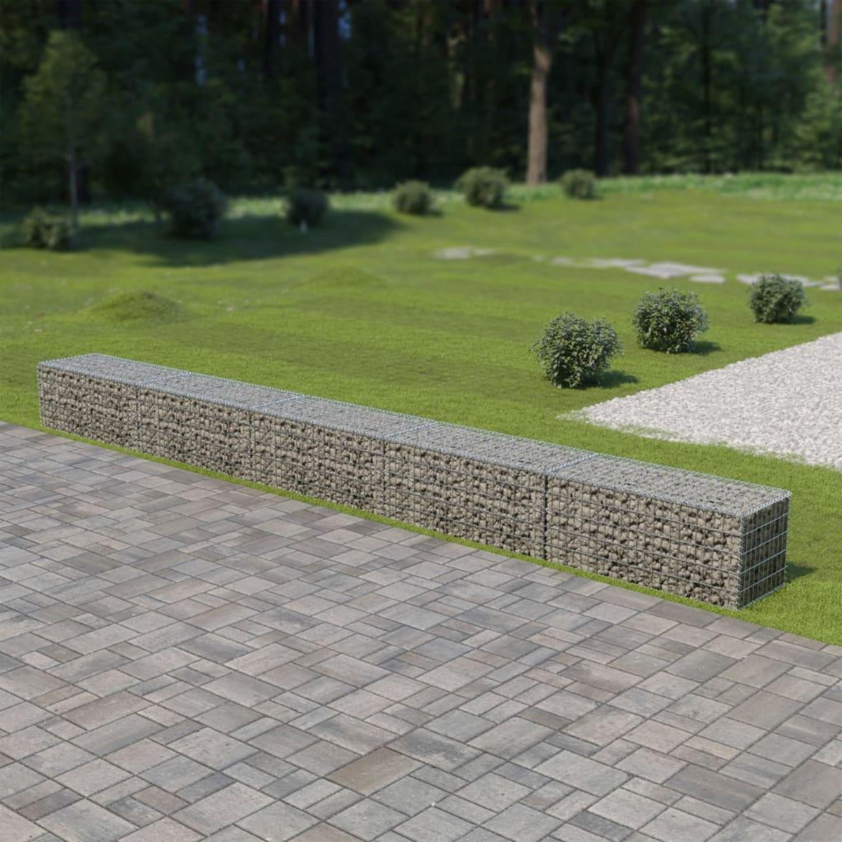 VIDAXL Mur a gabion avec couvercles Acier galvanise 600 x 50 x 50 cm