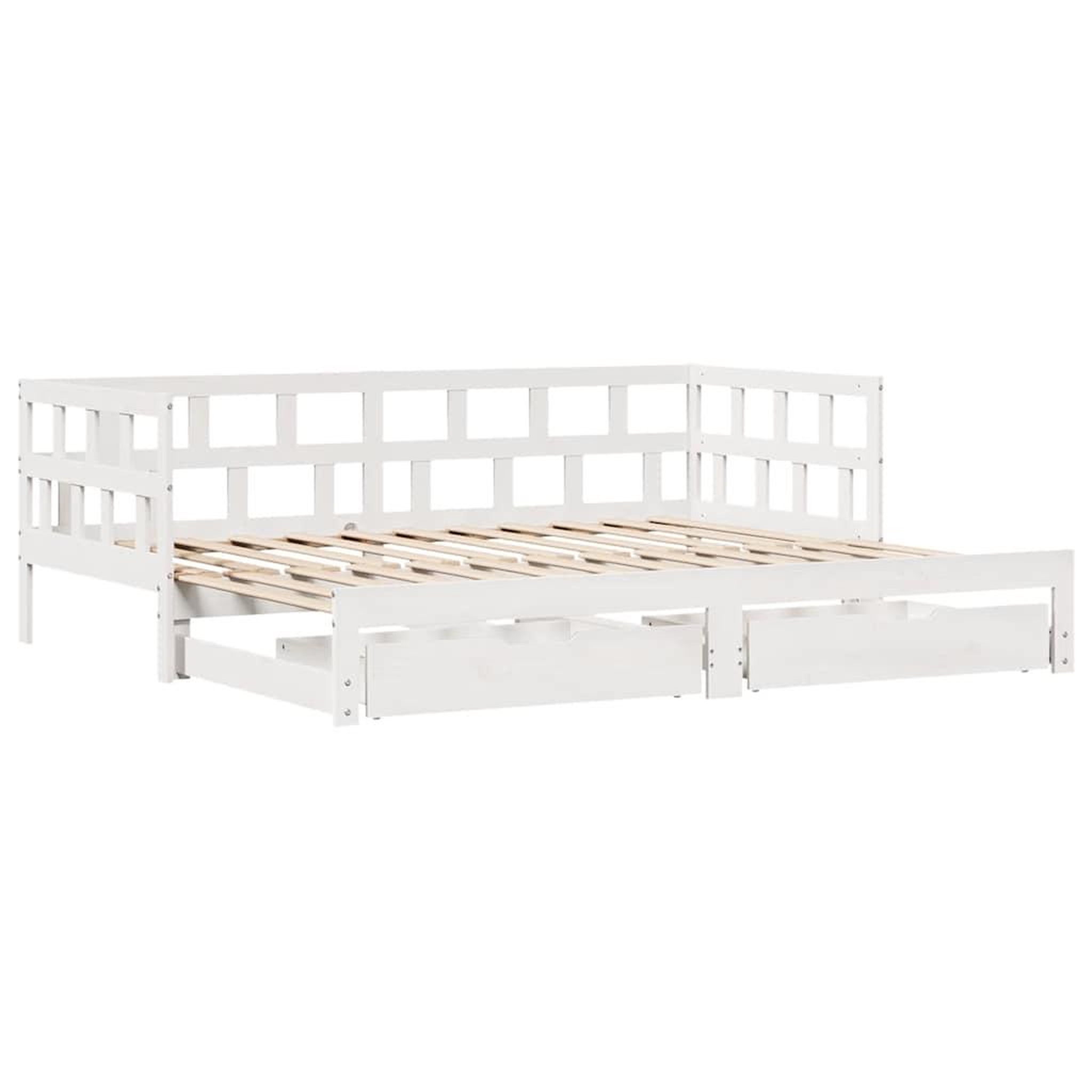 Voir la diapositive 3 : VIDAXL Lit de jour avec gigogne et tiroirs sans matelas blanc 90x190cm