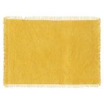 ATMOSPHERA Set de table en coton MAHA. Coloris disponibles : Blanc, Jaune, Gris, Rouge, Vert, Noir, Beige