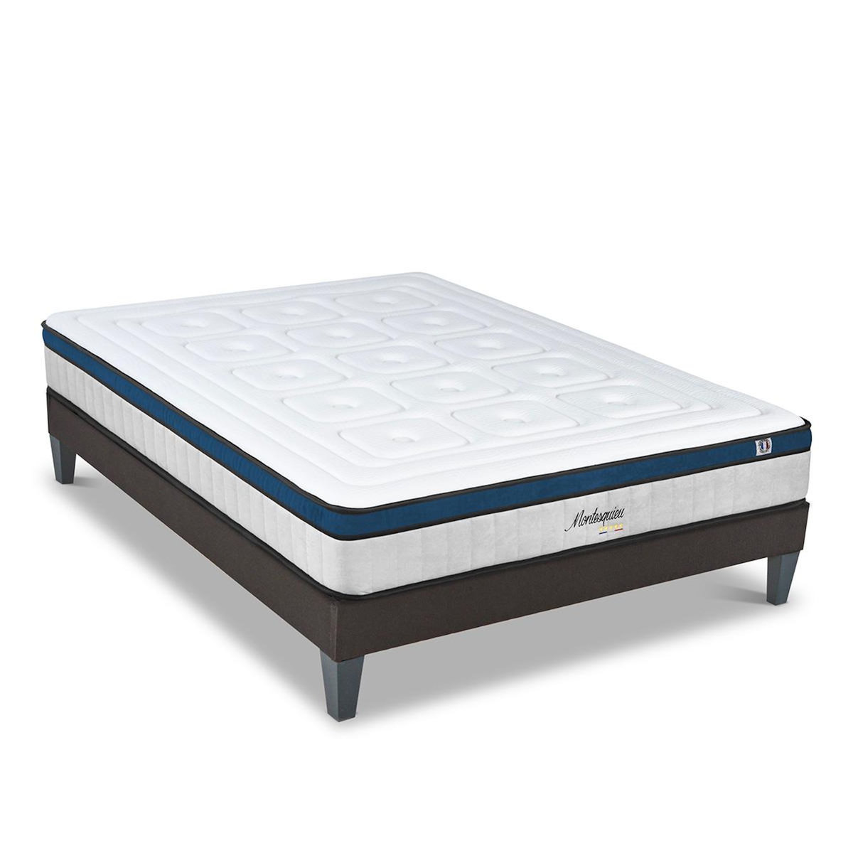 HYPSOM HYPSOM | Ensemble MONTESQUIEU | Matelas Ressorts ensachés + Sommier Bois